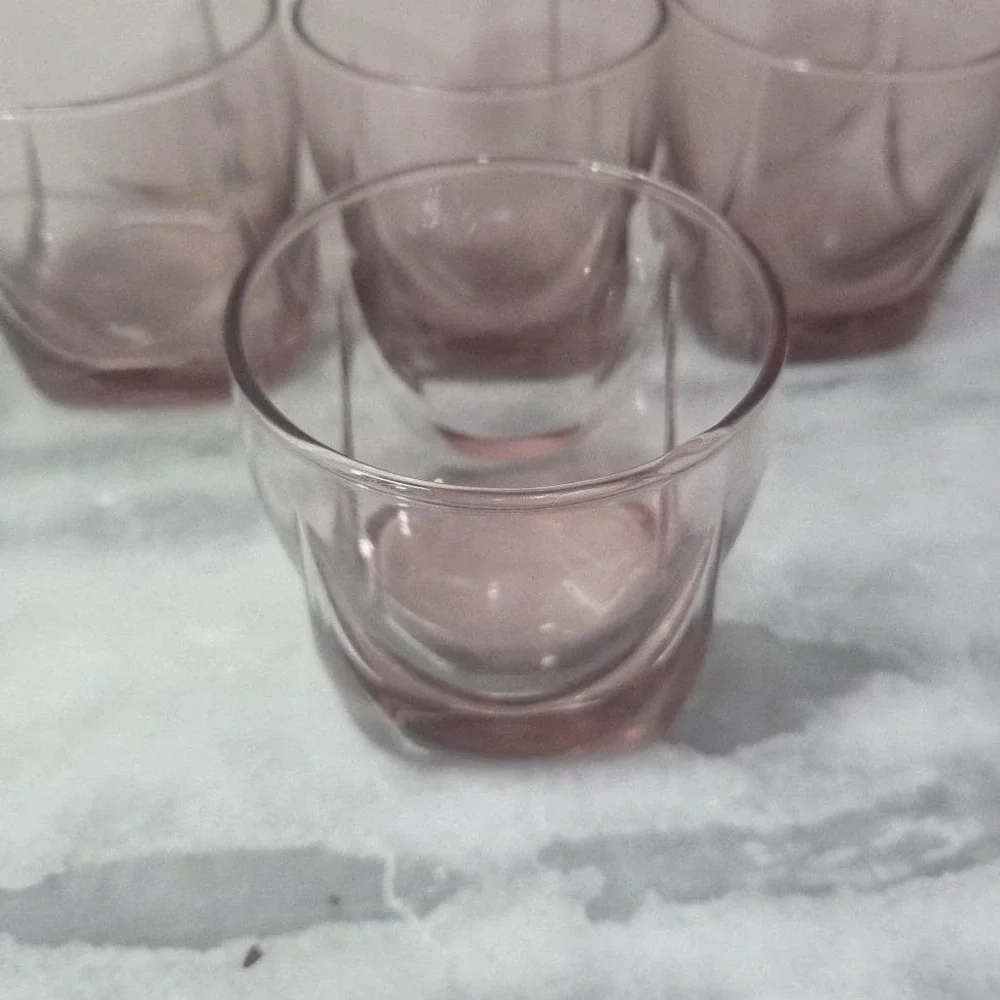 Libbey Imperial Plum Old Fashioned Glasses, Set of 4 Drape Style Whiskey Tumbler